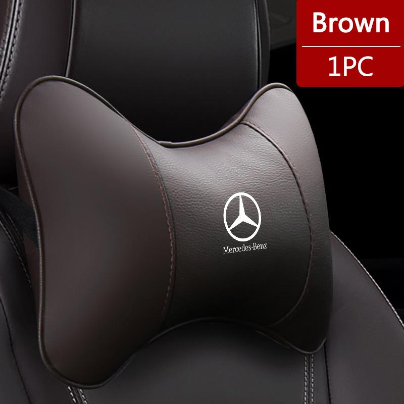RPO5   Leather Accessories For Mercedes Benz AMG W204 W205 W203 W211 W212 W213 W210 W124 Car Seat Neck Pillow Headrest Rest Cushion