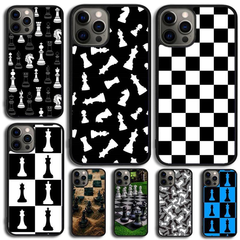 Чехол-шахматная клетка для iPhone 17 Air 15 16e 14 13 Pro Max Coque 12 11 Pro Max PLUS