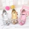 Fashion Children Princess Shoes Glitter Rhinestone Girls High-heels Leather Shoes for Party Wedding Kids Versatile Single Shoes