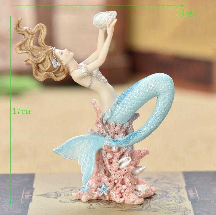Скандинавские смоляные милые фигурки принцессы-русалки, украшения для аквариума, кавайный декор, украшение для дома, поделки, подарки на день рождения