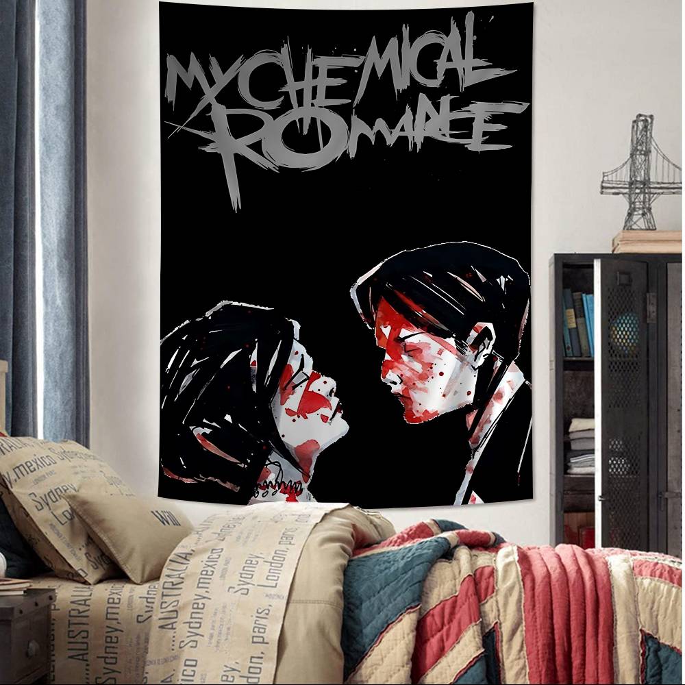 Популярная рок-группа My Chemical Romance Аниме Гобелен Хиппи Цветочные Настенные Ковры Декор Комнаты В Общежитии Настенное Украшение Домашний Декор