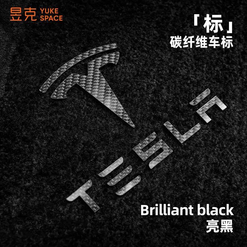 QPVH8 For Tesla Model3 Y X S Highland Logo Sticker True Carbon Fiber Spacex Elon Musk Letter Car Stickers Exterior Accessories