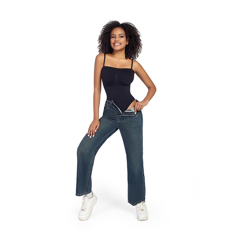 Лидер продаж 2023 года — утягивающий корсетный комбинезон: Трусики-боксеры с высокой талией, облегающие грудь, с Т-образной спинкой