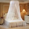 Mosquito Net Round Top Stimulation Butterfly Pin Polyester Fiber Decorative Bed Canopy