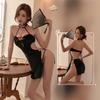 Sexy Lingerie Sexy Female Beautification Embroidery Neck Cheongsam Classical Pure Desire Uniform Slit Hollow Suit Female