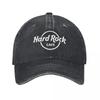 Hard Rock Logo Cafes Baseball Cap Vintage Distressed Denim Washed Restaurant Bar Cap Men Women Outdoor All Hat