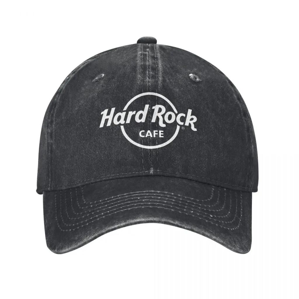 Hard Rock Logo Cafes Baseball Cap Vintage Distressed Denim Washed Restaurant Bar Cap Men Women Outdoor All Hat