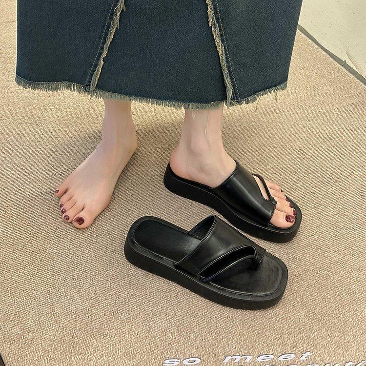 Тапочки римские Mezzanine женская верхняя одежда летняя новая мода повседневные классные тапочки шлепанцы на толстой подошве женские