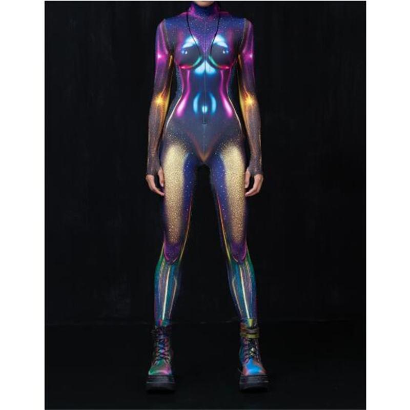 3D-печатный Fantazi Bodysuit женский киберсексуальный комбинезон киберпанк робот зентай костюмы Хэллоуин карнавал выступление комбинезон