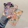 Blue Light Flowers Phone Case For iPhone 15 14 Pro Max 11 12 13 Pro Max Shockproof TPU Soft Silicone Cover