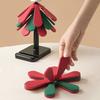 Christmas Tree Silicone Trivet Heat Resistant Pot Holder for Hot Pans Non-Slip Foldable Mat for Kitchen Dining Decor
