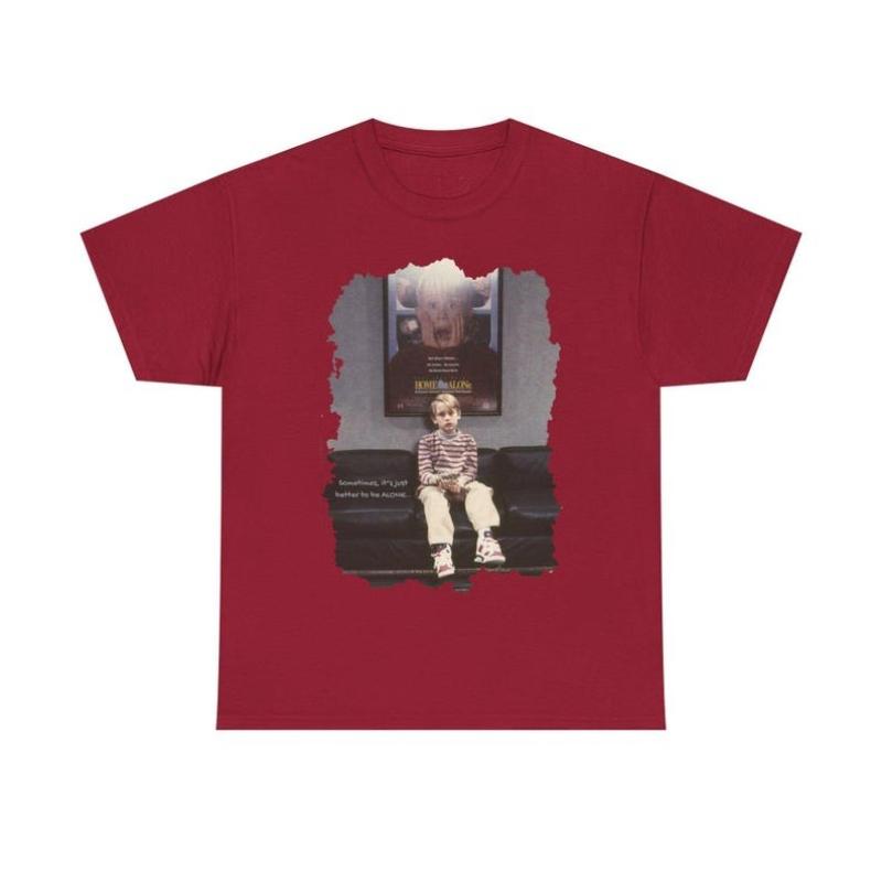 Retro 90s Movie Home Alone Aesthetic Kevin McCallister TShirt Woman Man Christmas High Quality Cotton Graphic T Shirts