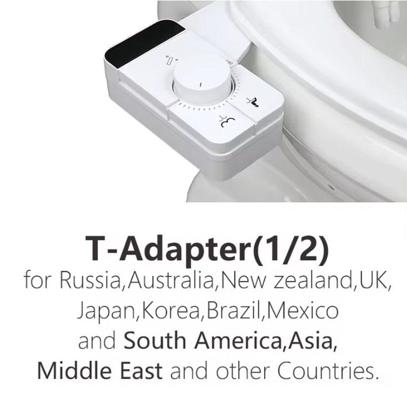 Белый Регулируемый Напор Воды Спрей для Задницы Насадка для Биде Ультратонкая Насадка на Сиденье Унитаза Биде с Двойным Соплом