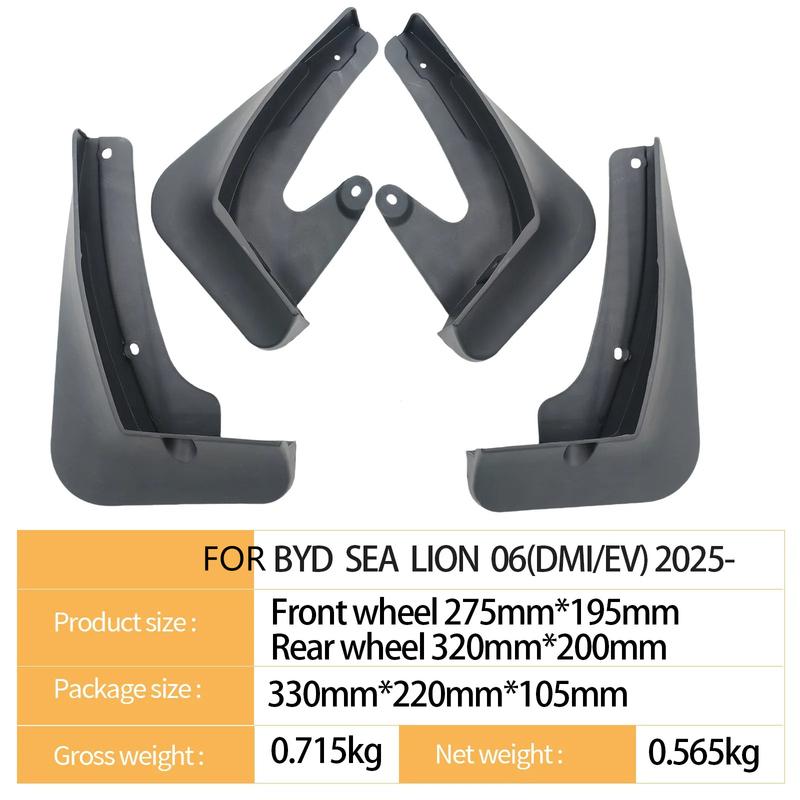 4pcs Mudguards For BYD Seal U Sealion 6 DM-i EV PHEV 2025 Mud Flaps Splash Guards Fender Dirt Protection Winter Sediment