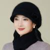 New Women's Autumn and Winter Faux Rabbit Fur Cap with Fleece Ear Protectors To Keep Warm Outdoor Knitted Wool Cap