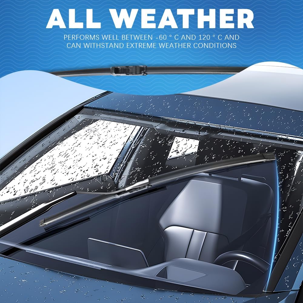 Windshield Wiper Blades, Premium All-Season Windshield Wiper Blades, Wiper Blades Easy Tall & Durable Stable Quiet Universal Car Accessories For Most