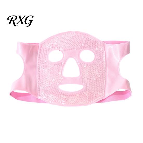 Portable Ice Bead Face Mask Gel Mask, Hot Cold Therapy Eye for Post Reusable Pack Surgery Recovery, 3D Contoured Cooling Heating with Adjustable Strap