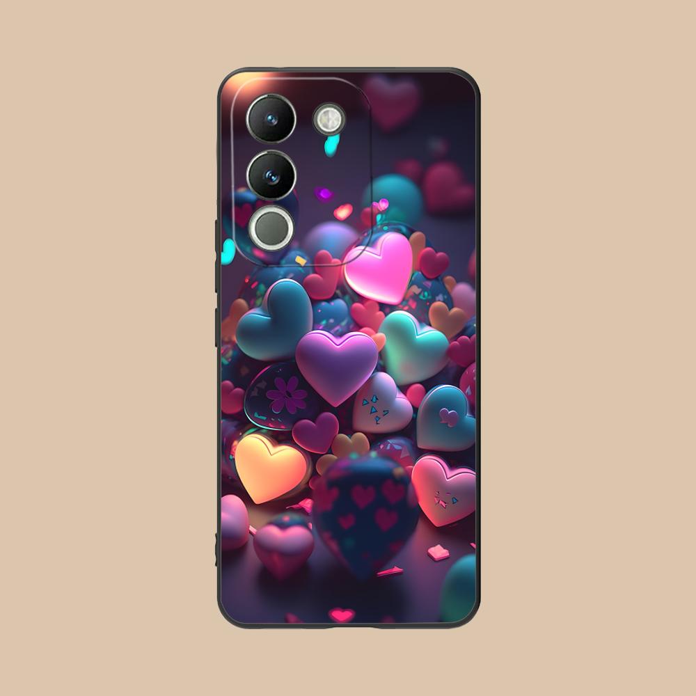 Светящиеся сердечки в стиле Y2K Чехол для мобильного телефона VIVO V60 V50 V40 V30 V29 V27 V25 V23 Pro Lite 5G Цветная печать Чехол Роскошный Красивый