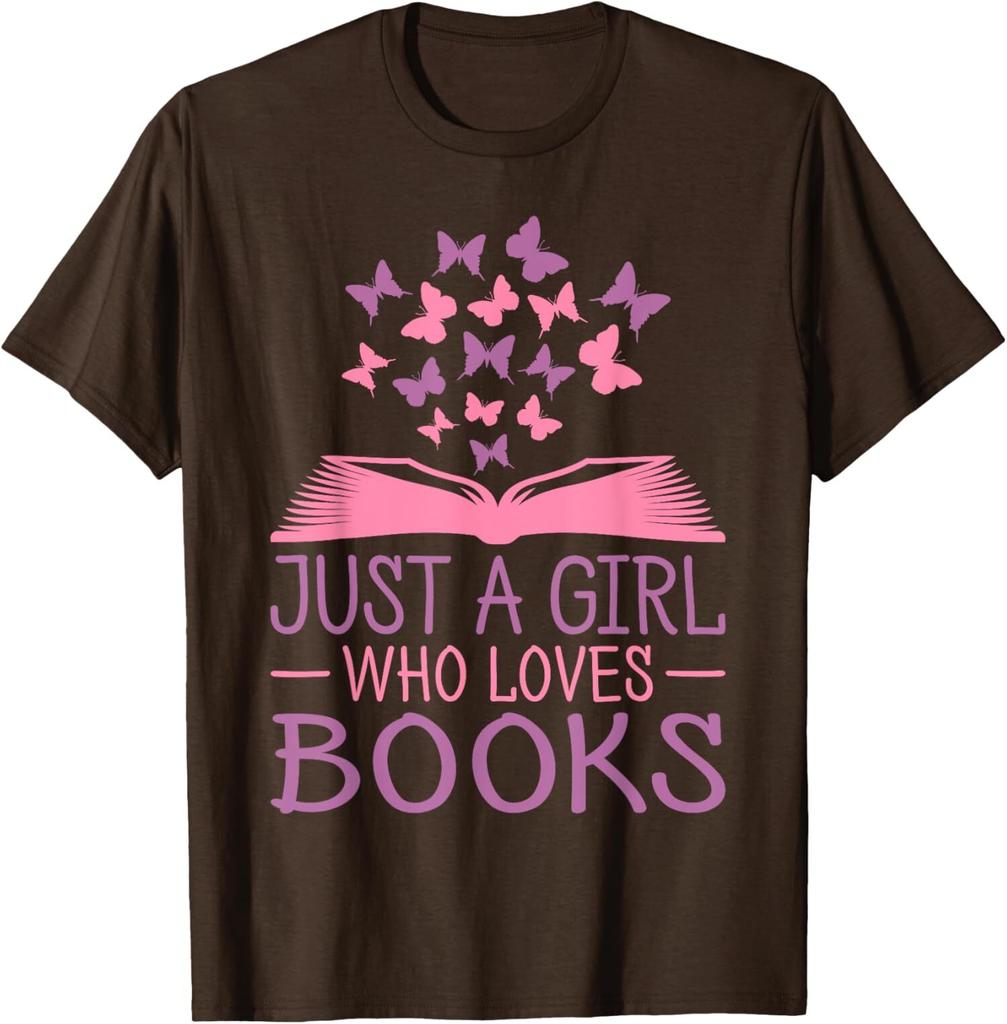 Just A Girl Who Loves Books Lovers Book Worm Reading Unisex T-Shirt