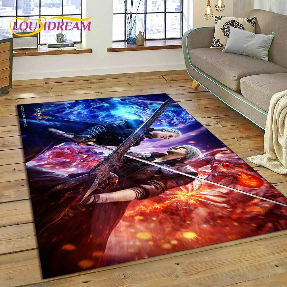 DMC Game 3D D-Devil May Cry Cartoon Rug Carpet for Living Room Bedroom Home Decor,Floor Mat Non-slip Decoration for Sofa Doormat
