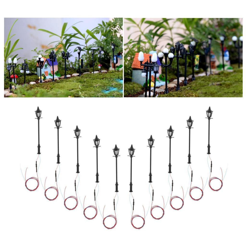 10 шт. светодиодных уличных фонарей для железной дороги, калибр 1100 HO, яркие и энергоэффективные