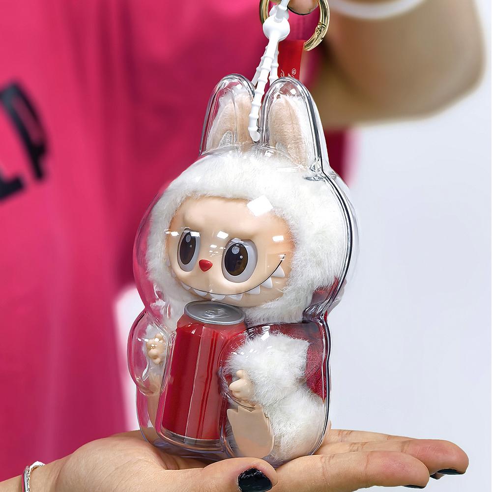 1 шт. Защитный акриловый кейс для хранения для плюшевых кукол, сумка для демонстрации для Labubu V3, без куклы, прозрачный, портативный, коробка-органайзер для кабелей