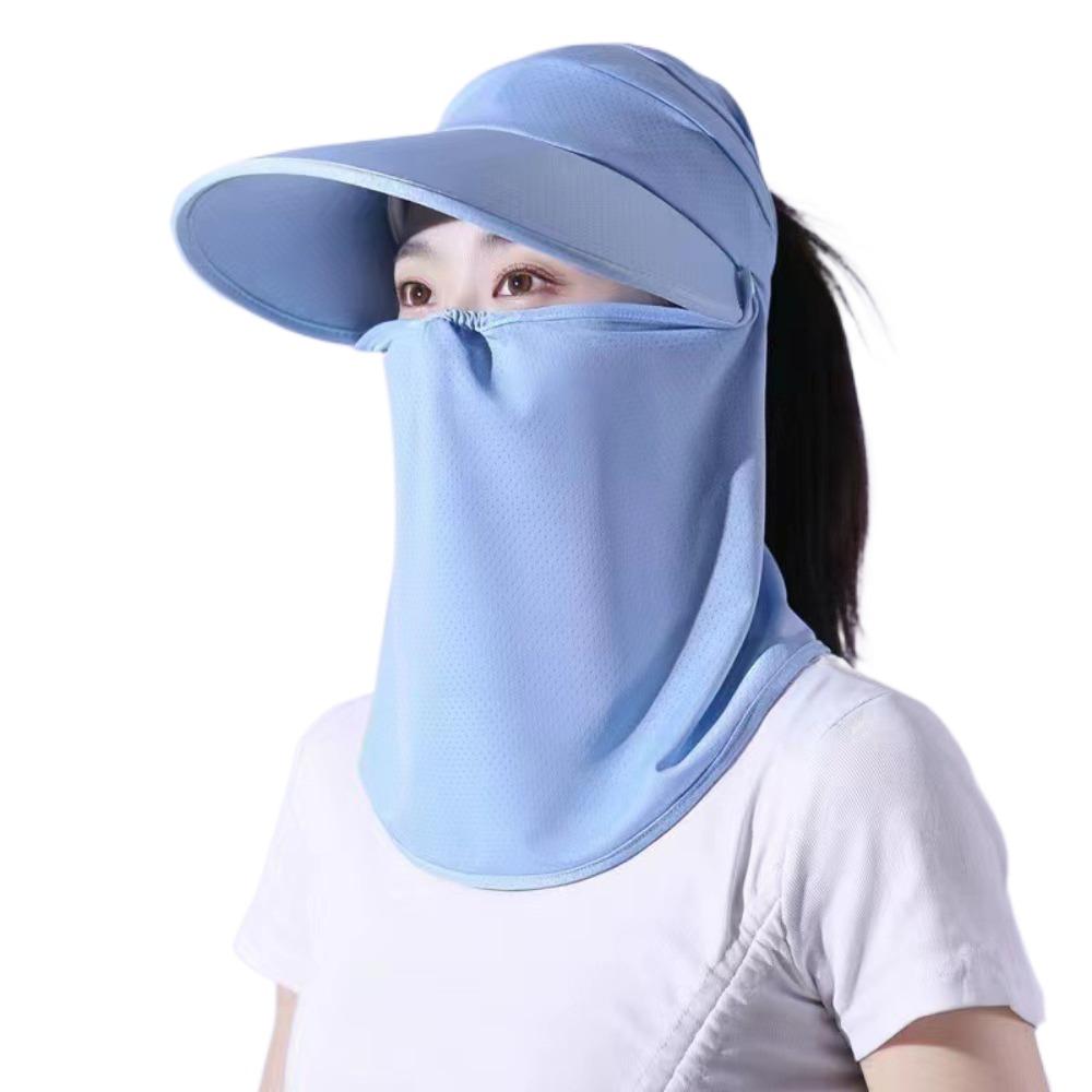 Face Protection Women Sun Hat Wide Brim Face Cover Hat Portable Empty Top Hat Summer