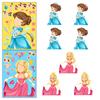 6 штук/упаковка Персонажи мультфильмов, Красивые принцессы с заменой лиц, Наклейки-пазлы для взаимодействия родителей и детей, которые нравятся девочкам