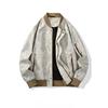 Осенне-зимняя куртка из искусственной кожи, бейсбольная куртка для мужчин, повседневная куртка-бомбер для мужчин на весну и осень