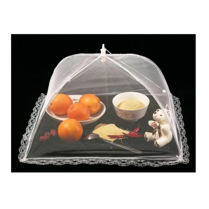 Cloche alimentaire pliable - Anti mouche - Maille polyester - Voyage - Camping - Maison