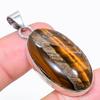 Tiger Eye Gemstone 925 Sterling Silver Jewelry Pendant 1.89" U8C54