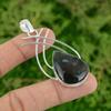 Sisters Day Deal 925 Sterling Silver Pear Solar Moss Agate Gemstone Boho Pendant