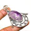 Sage Amethyst Gemstone Handmade 925 Silver Plated Jewelry Pendant 2.46"