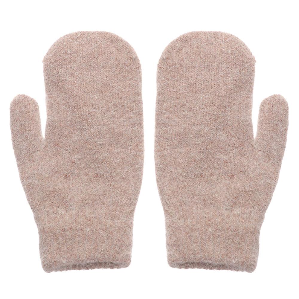 Двухслойные перчатки из кроличьей шерсти, женские зимние корейские однотонные зимние женские перчатки на все пальцы, варежки для девочек