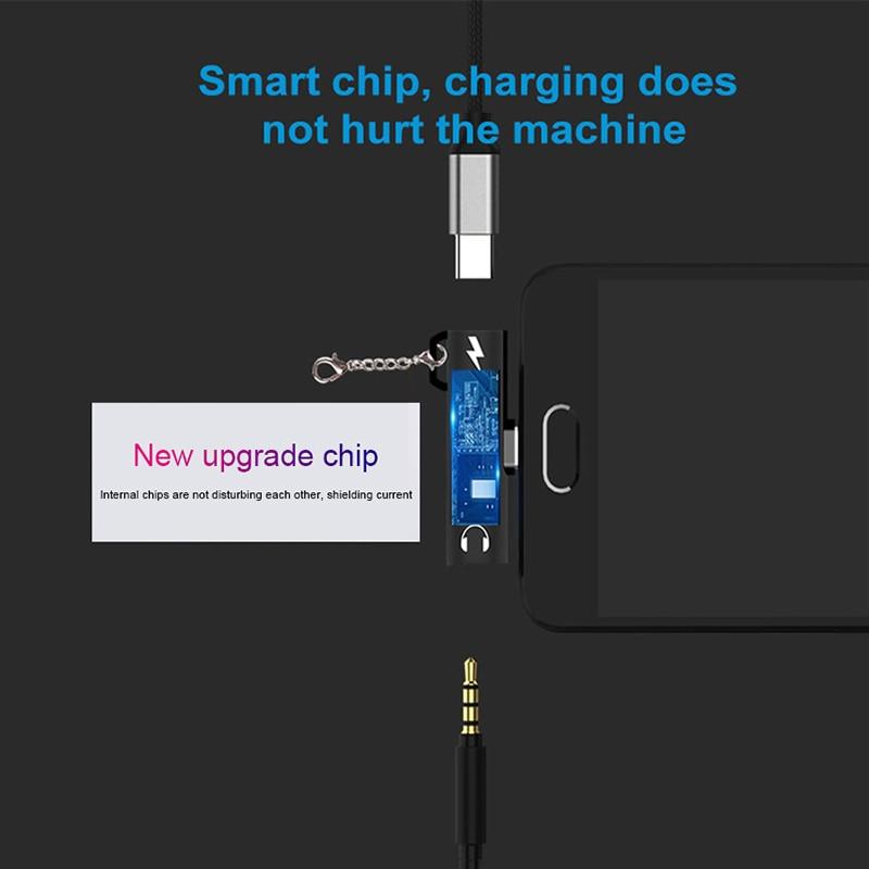 Адаптер 2 в 1 Type C 3,5 мм AUX USB C на 3,5 мм AUX адаптер для наушников для xiaomi mi 9 8 6 Type-C 3,5-разъем для наушников Аудиоадаптер