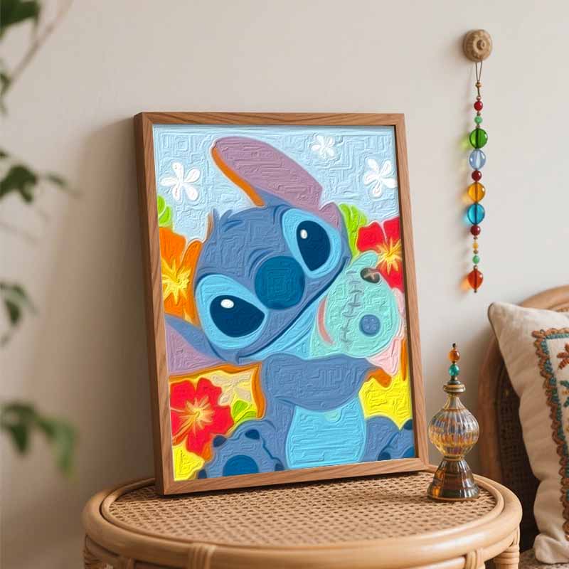 Disney Стич цветочная живопись масляная живопись цифровая живопись набор для творчества ручная работа DIY painting украшение дома подарок