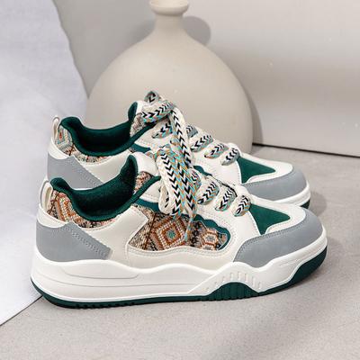 2024 2024 Женская обувь Весна Повседневная Толстая Подошва Дизайнерские Кроссовки Девочки Дышащие Шнуровка Красочные Женские Туфли Женские Кроссовки