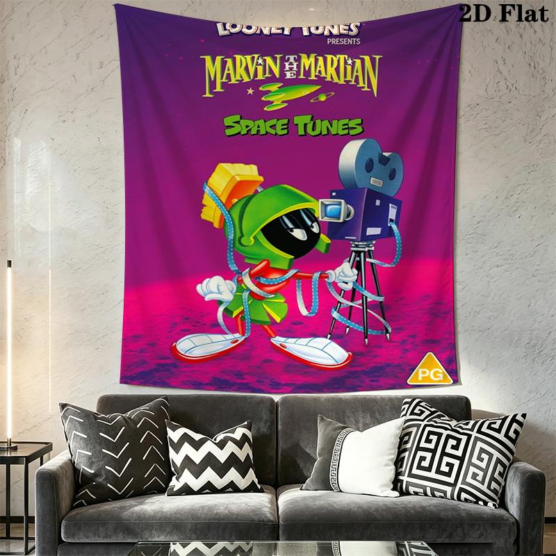 Marvin Martian 2D Flat Adventure Tapestry Background Cloth Fashion Print Wall Covering Decoration Home Decor Background Wall Hanging Cloth
