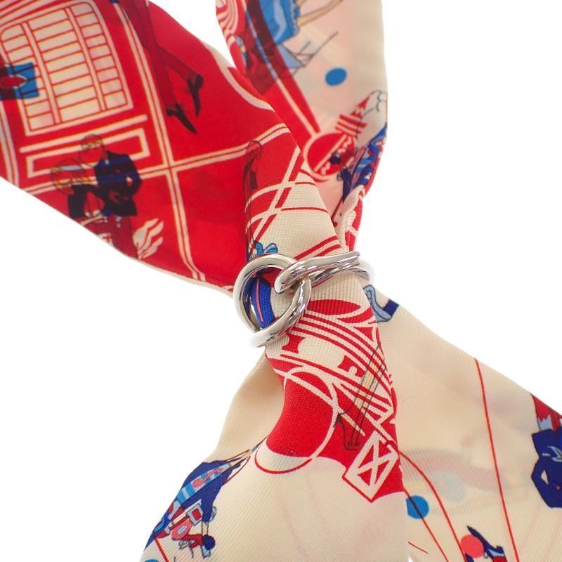 HERMES   Scarf ring Silver metal Women