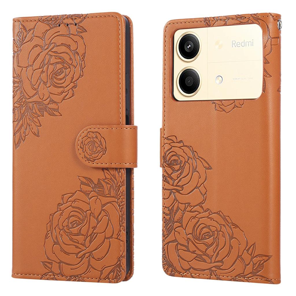 Для Xiaomi Redmi Note 13R Pro 5G чехол-кошелек из искусственной кожи с цветком розы и 3 отделениями для карт