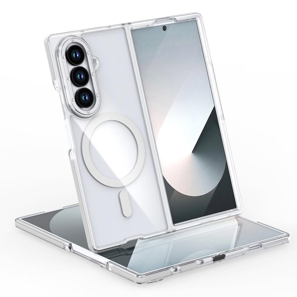 Для Samsung Galaxy Z Fold 7 Чехол Жесткий Прозрачный Magsafe Магнитная Беспроводная Зарядка Защитный Чехол для Z Fold 7 6 Чехол для Телефона