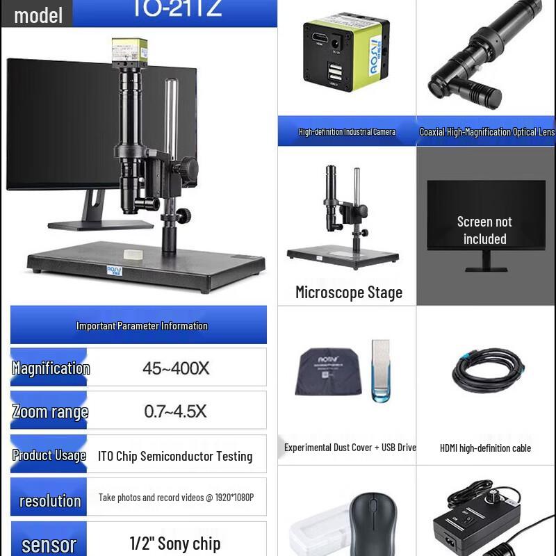 AOSVI TO-21TZ Microscope with HD Camera
