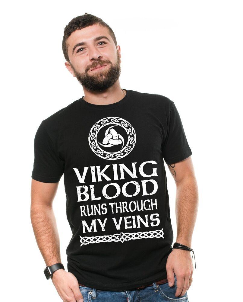 Футболка с викингами Viking Blood Футболка Мужская футболка Футболка с наследием Унисекс футболка