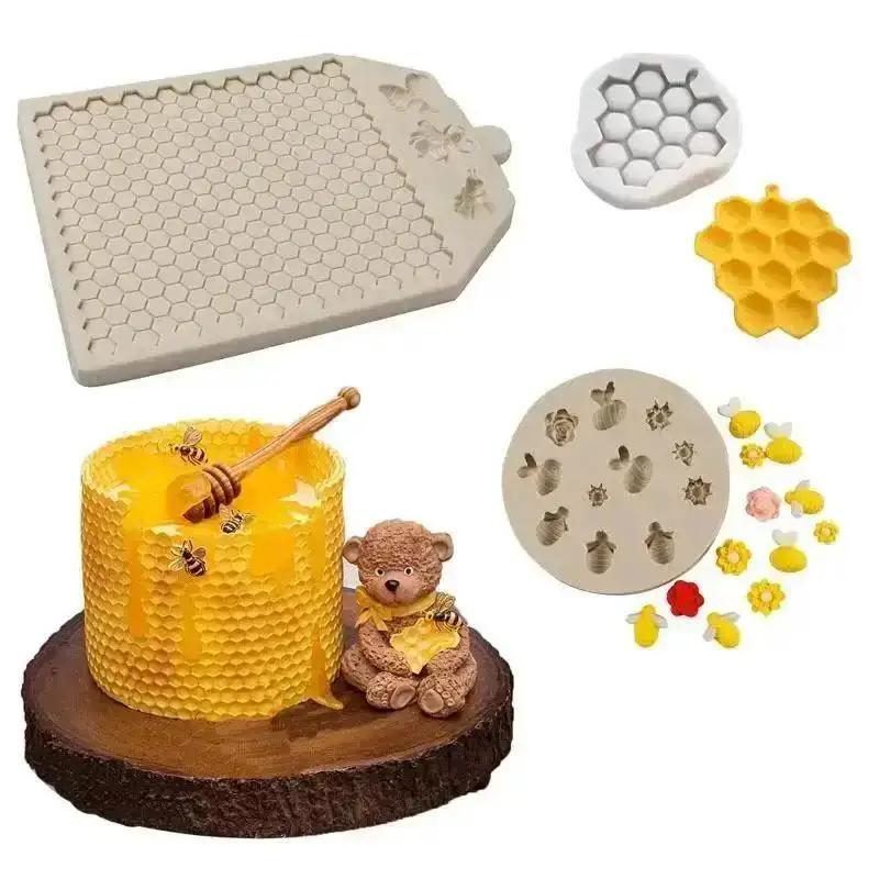 Honeycomb Mold Silicone Baking Accessories Bee 3D DIY Sugar Craft Chocolate Cutter Mould Fondant Cake Decorating Tool