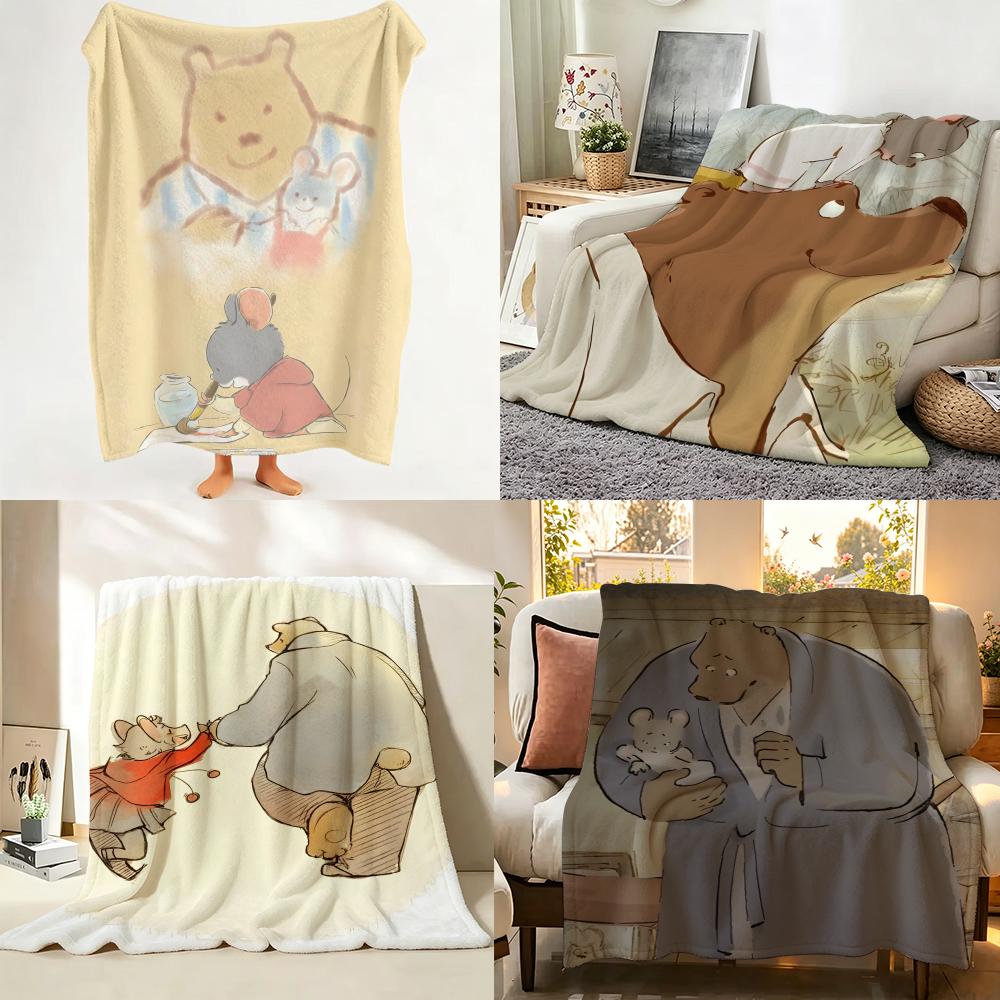 Movie E Ernest C Celestine Throw Flannel Throw Blanket Suitable for Sofa,Living Room,Bedroom