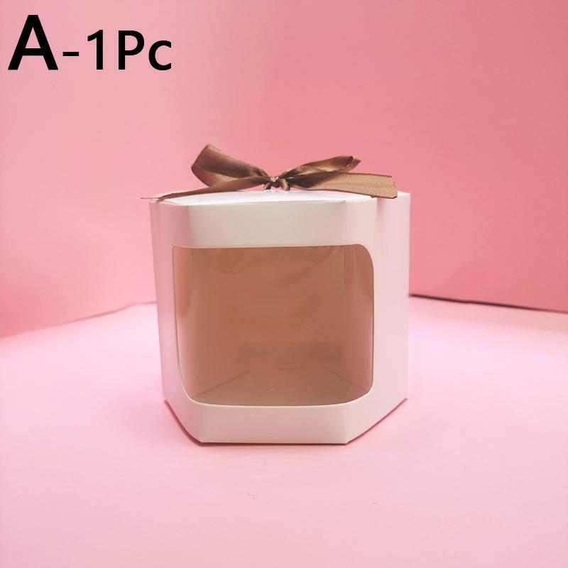 1 шт., подарочная коробка из крафт-бумаги с окном, свадебные сувениры, печенье, конфеты, рождественский подарок, упаковка, украшения для дня рождения, вечеринки