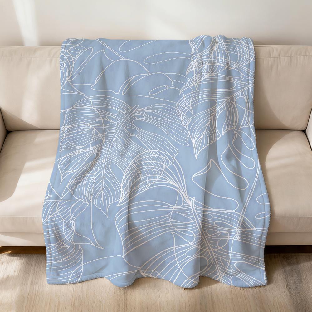 Fashion Art Monstera Leaf Nude Flannel Soft Warm Plush Blanket For Sofa Living Room Pet Hogar Bedroom Gift Home Car Portable