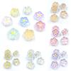 5Pcs Charm Candy Color Transparent Enamel Flower Beads for Kids Girls DIY Jewelry Accessories