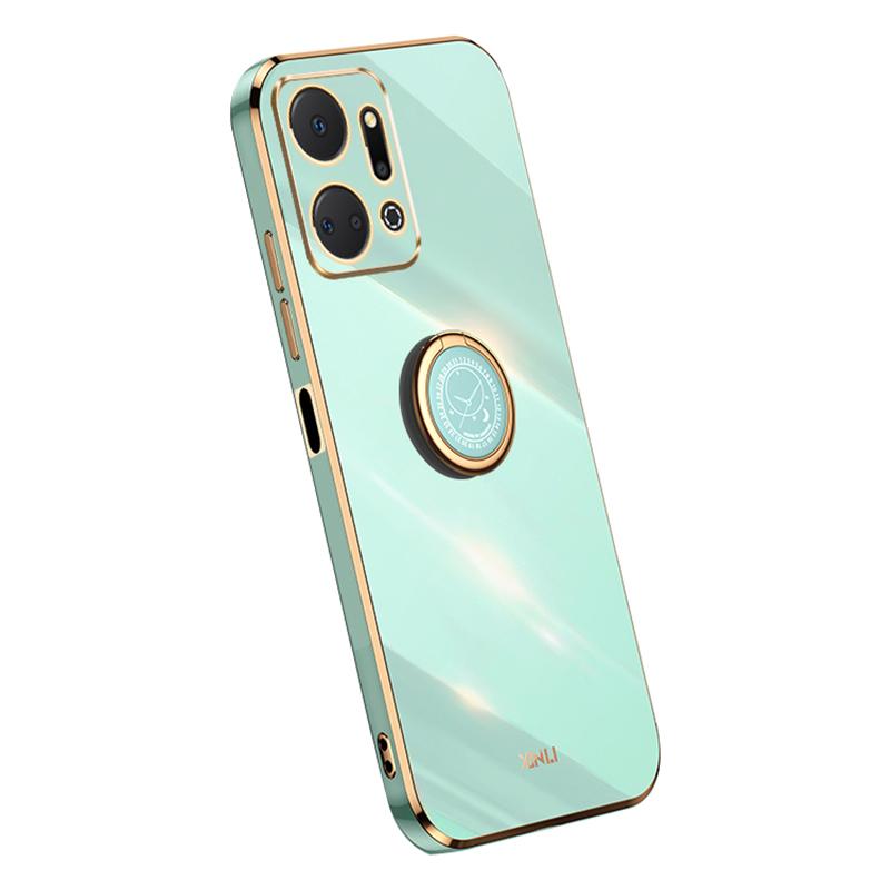 XINLI Для Honor X7a 5G Держатель-кольцо Подставка Мягкий чехол из ТПУ Гальванизированная Защитная крышка для телефона
