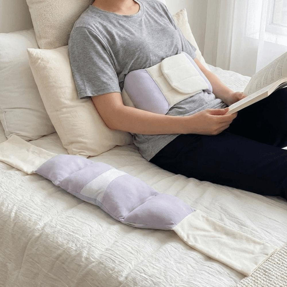 Adjustable Strap Warm Waist Pillow Soft Cotton Filled Lumbar Cushion Belt Bed